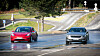 Tesla Model 3 og Polestar 2 på glattkjøringsbane. Foto: Eirik Helland Urke