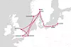 Viasea betjener havner i UK, Nederland, Polen, Litauen og Norge med tre skip i faste ruter. Illustrasjon: Heidi Almås