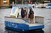 NTNU-miljøet utvikler en liten autonom ferge. 'Milliampere' skal frakte passasjer over en kanal i Trondheim. Bildet er fra en demonstrasjon for Sjøfartsdirektoratet i Haugsund september 2018. Foto: Tore Stensvold