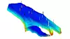Simulering av trykkfordeling i Nornefeltet utenfor Helgeland. For å simulere utvinning av hydrokarboner, deler forskerne reservoaret inn i celler, og beskriver hvordan oljen flytter seg fra celle til celle. Dataene til modellen er gjort tilgjengelige av Statoil og NTNU/IO-senteret.