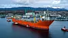 Slik så det ut da Johan Castberg-skipet ankom Stord i april 2022. Siden er det blitt klart at det var mer arbeid som gjensto på skipet enn ventet og at kostnadene nå har økt.