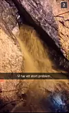 Natt til 19 mai 2016 våknet geolog Valeria Lindvåg til melding om at det var full krise inne i tunnelen. Foto: Screenshot Statens Vegvesen