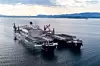 Pioneering Spirit er verdens største løftefartøy og er like langt som Empire State Building er høyt. Her ligger det i Klosterfjorden i juni i fjor. Foto: Espen Rønnevik/Roar Lindefjeld/Equinor