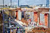 Forskalingssystemer og armeringsjern i byggegropa, som er 20 meter dyp på det meste. Byggherren og entreprenøren inviterte publikum inn på byggeplassen i september 2025. Foto: Vejdirektoratet