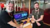 Helge Høibraaten (t.v.) og Glenn Pedersen har startet selskapet Cutting Room i lokalene til Startuplab Bergen.