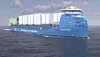 MS Yara Eyde skal bygges ved verftet Qingdao Yangfan Shipbuilding for levering i midten av 2026. Illustrasjon: Yara