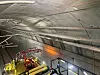Bilder viser en aluminiumsledning inne i Blixtunnelen, som er reparert etter at den har vært utsatt for alkalisk vann.