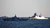 Øvelsen Trident Juncture høsten 2018 ble det siste oppdraget for KNM Helge Ingstad, her på et bilde tatt dagen før ulykken sammen med den svenske korvetten HMS Karlstad og den belgiske fregatten «Louise-Marie» (i bakgrunnen). Foto: Emil Wenaas Larsen / Forsvaret