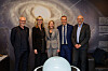 Oslo 20261002. Forsknings- og høyere utdanningsminister Eileen Fugelsnes (Ap) sammen med prorektor for Universitetet i Oslo (UiO) Bjørn Jamtveit, rektor ved Universitetet i Bergen (UiB) Margareth Hagen, prorektor for forskning og utvikling ved Norges Arktiske Universitet (UiT) Jørgen Berge, og Rektor ved Norges teknisk-naturvitenskapelige universitet (NTNU) Tor Grande besøker Teknisk museum fredag morgen. Foto: Jonas Been Henriksen / NTB