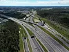 Modell av den nye veien ved Häggvik nordvest for Stockholm.