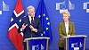 Statsminister Jonas Gahr Støre og EU-kommisjonens president under undertegningen av den grønne alliansen.