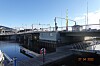 Jernbanebrua som krysser over kanalen ved Sentralbanestasjonen i Trondheim.