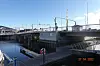Jernbanebrua som krysser over kanalen ved Sentralbanestasjonen i Trondheim.