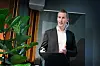 Henrik Struksnes, direktør i Deloitte, presenterte en ny finansieringsanalyse av Hordfast under E39-konferansen i Oslo torsdag.