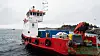 MS Flekkerøy ligger til kai på Hanøytangen 12. februar. Mannskapet har vært en sentral del i bergingen av KNM Helge Ingstad helt siden ulykkesdagen 8. november 2018, og frem til den endelige hevingen i slutten av februar og begynnelsen av mars 2019. Foto: Eirik Helland Urke