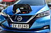 Her lader Nissan Leaf 62 kWt Tekna hos Grønn kontakt ved Circle K Kjellstad i Lier. Foto: Mathias Klingenberg