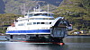 Dagens to LNG-ferger på Bodø-Lofoten-ruta rv. 80 over Vestfjorden skal byttes ut med to hydrogen-ferger. Staten har ikke lagt føringer og vil heller ikke bidra til at hydrogenfergene og dermed kompetansen bygges i Norge. Her er Ladegode på vei inn til Moskenes i Lofoten.