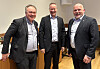 Fv. leder i samferdselsutvalget, Hans Olav Myklebust, samferdselsminister Jon-Ivar Nygård og fylkesordfører Anders Riise.