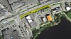 Den gule markeringen viser tiltaksområdet for Åsamyrane (nord).
