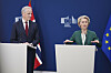 Statsminister Jonas Gahr Støre sier han har fått forsikringer fra EU-kommisjonens leder Ursula von der Leyen om at Norge er med i EUs nye «Made in Europe»- tiltak. Her er de sammen i april i fjor.