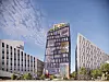 Byggene får spennende arkitektoniske uttrykk.