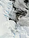 antarktis, arktisk is, arktis, issmelting Bilde fra satelitten Terra.