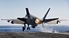 En F-35C tar av fra USS «George Washington» (CVN-73) i forbindelse med utviklingstestinga som pågikk i august 2016.