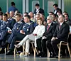 Programsjef for C-130J i Lockehed Martin, Ross Reynolds (f.h) og USAs ambassadør til Norge, Barry B. White, deltok i flydåpen på Gardermoen.