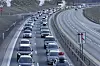 Påsketrafikken kan være ekstrem. Her fra E6 nord for Minnesund i fjor.