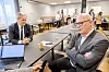Thor Gjermund Eriksen (t.v.) og styreleder Cato Hellesjø hadde snakket sammen gjennom flere uker om den krevende situasjonen. Eriksen slutter på dagen, men er disponibel for fungerende konsernsjef de neste seks månedene.