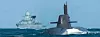 Tysk 212A-ubåt sammen med fregatten «Hamburg». Foto: thyssenkrupp