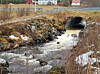 Stokke bru ved Leirvika. Den gamle stålrørskulverten skal skiftes ut med plass-støpt betongkulvert.
