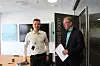 Jannik Stanger og Trond Skaufel skal sette batteriene til EST Floattech på det maritime kartet. Bilde: Tore Stensvold