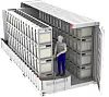 Batteribank på 1,1 MWh plassert i en 20-fots container. Bilde: EST Floattech