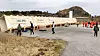 Storm: Skipskorridoren som ble bygget for å simulere krengning under evakueringstestene. Foto: Privat
