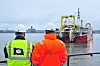 Her ankommer M/S Nexans Skagerrak til Cammell Lairds-verftet i Birkenhead, Liverpool. Oppgraderingen startet i januar.