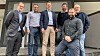 Den nye ledergruppen i anleggsselskapet som blir igjen når Betonmast skilles ut fra BetonmastHæhre-konsernet. Fra venstre: administrerende direktør Svein Hov Skjelle i BetonmastHæhre Anlegg, daglig leder Håvard Kjendseth i Steen & Lund, juridisk direktør Peter Kvisgaard i BetonmastHæhre Anlegg, daglig leder Nils Smetbak i Isachsen Anlegg, daglig leder Lars Hæhre i BetonmastHæhre Industri og daglig leder Gudmund Roen i Hæhre Entreprenør.
