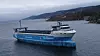 Yara Birkeland på vei inn Oslofjorden 18. november 2021. Fra 2022 skal det elektriske containerskipet erstatte 40.000 vogntogturer årlig. Fra 2024 skal det også seile autonomt. Foto: Yara