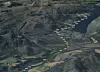 Modell av den nye veistrekningen, med utsikt vestover mot Vinjeøra innerst i fjorden.