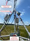 Oppdraget fra EU er i utgangspunktet å overvåke CO2- og CH4-utslipp, men både dronene og bakkeenhetene kan utstyres med flere sensorer. Bildet viser oppsettet på en bakkeenhet under testing i Finland. Foto: Huy Duong Gia / NILU