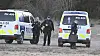 Finske politifolk sperret lørdag av et område i Itis/Iiiti i Finland etter funn av en stridsdrone.