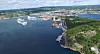 Et skip fra Costa Cruises på vei inn til den nye cruiseskipskaia i Kristiansand. Foto: KRISITIANSAND HAVN