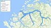 Kart over Storfjorden og utplassering av sensorer og instrumenter. Fra og med 29. september 2017 er området gjennom en avtale mellom Sjøfartsdirektoratet, Kystverket og GCE Blue Maritime godkjent testarena for autonome fartøy. Ill: GCE Blue Maritime