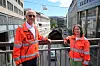 Vaterlandstunnelen i bakgrunnen er kun fire meter høy, og slik blir det i framtiden også. Fv. Halvard Gavelstad og Elin Hermanstad Havik i Ring 1-prosjektet i Oslo. Foto: Bjørn Olav Amundsen
