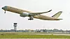 Jomfruferden med A350 ULR for tre måneder siden. Nå testes drivstoffsystemet og effekten av nye vingetipper. Foto: Airbus