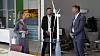 Næringsminister Iselin Nybø møtte Florian Schuchert, direktør for havvindteknologi, og Jens Økland, direktør for forretningsutvikling i Fornybar. Foto: Arne Reidar Mortensen, Equinor