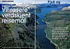 Skremselspropaganda fra DNT. Turistforeningen laget denne brosjyren for å vise hvordan høyspentledninger over Hardangerfjorden vil ødelegge naturopplevelsen. NVE likte ikke propagandaframstøtet.