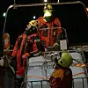 320.000 liter diesel er fraktet vekk fra tråleren Northguider i ICB-tanker om bord i lettbåter. Hver tank er fylt med rundt 800 liter og tatt over i KV Svalbard. Foto: Kystverket/Kystvakta