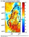 Prosentvis avvik i middelvind for 2017 sammenlignet med en referanseperiode fra 2000 til 2015.