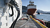Bergen var tidlig ute med landstrøm til offshoreflåten. Her er container med landstrømutstyr for to offshorefartøy på Skoltekaien.